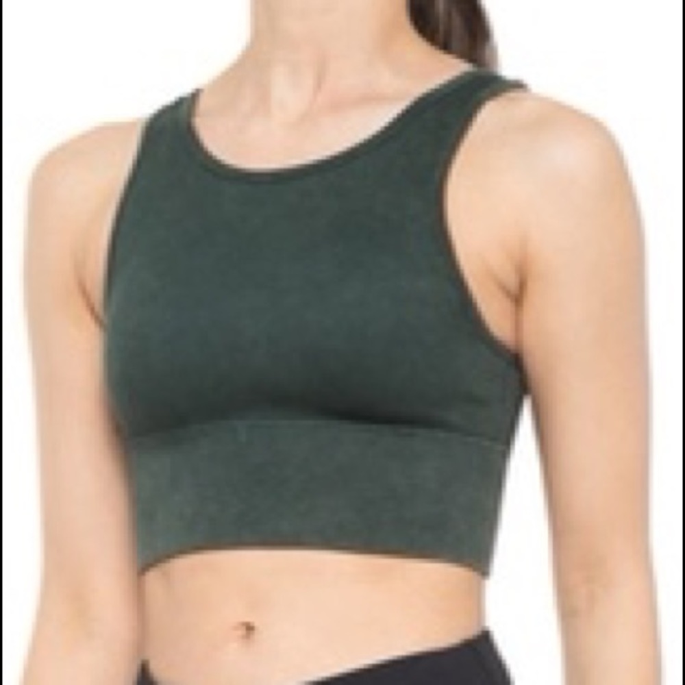 3 FOR $30 -- NWOT Harmony and Balance Seamless Ribbed Sports Bra (Forest Green)